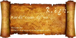 Karácson Éva névjegykártya